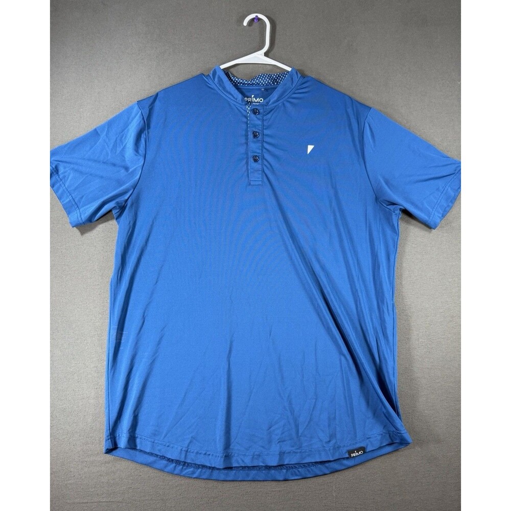 Primo Golf Polo Shirt Mens XL Blue Performance Blade Collar Pullover Stretch